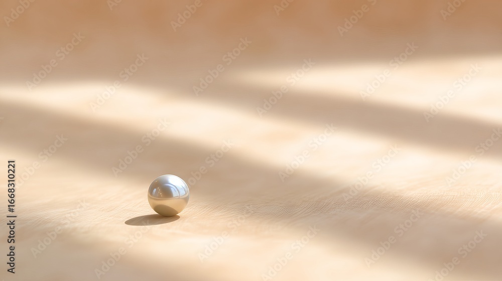 Poster single elegant pearl resting on a smooth surface, illuminated by soft natural light, casting gentle 