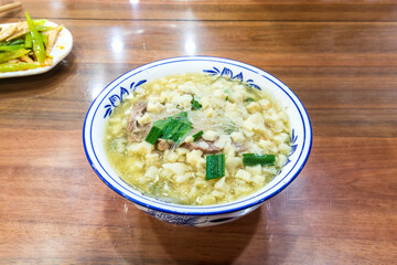 Mutton pao Mo, a delicacy from Xi 'an, Shaanxi Province, China