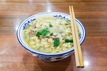 Mutton pao Mo, a delicacy from Xi 'an, Shaanxi Province, China