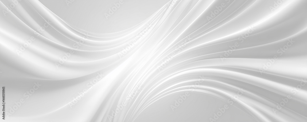 Wall mural abstract white gradient waves layered background