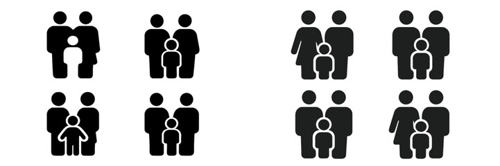Family different types vector illustration for diverse groups