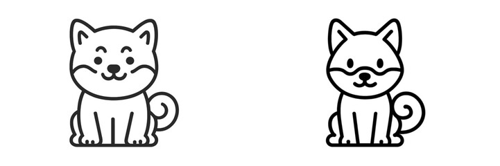 Cute vector illustration of playful dogs in a minimalist style