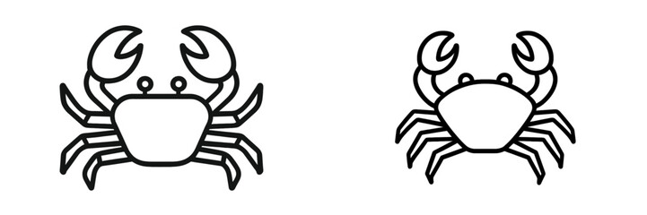 Vector illustration of crabs in simple line art style