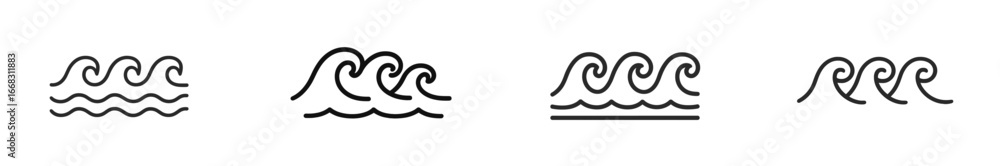 Poster stylized wave patterns in vector illustration for design projects