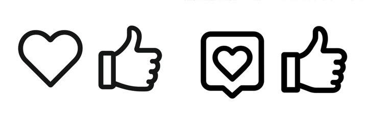 Symbols of approval and affection in minimalist vector design
