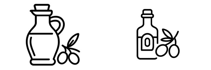 Olive oil packaging and container with olives in a modern design