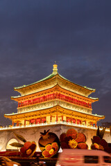 Fototapeta premium The Bell Tower ancient building in Xi 'an City, Shaanxi Province, China