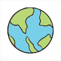 earth illustration. hand drawing style 