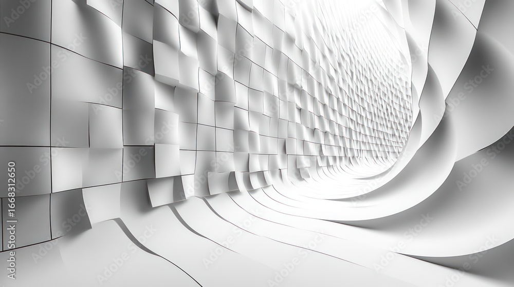 Poster Abstract architectural tunnel interior.  Possible use Modern architecture, futuristic design background
