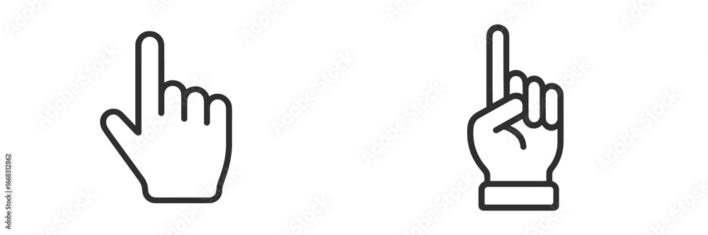 Poster hands pointing upwards in a minimalist vector design
