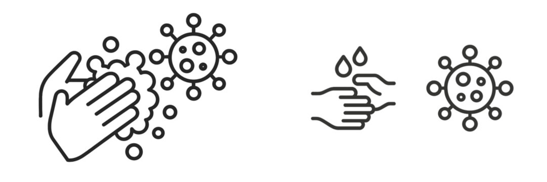 Vector illustration of handwashing to prevent virus transmission