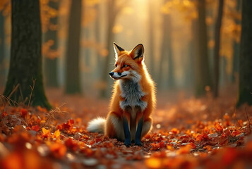red fox in the woods