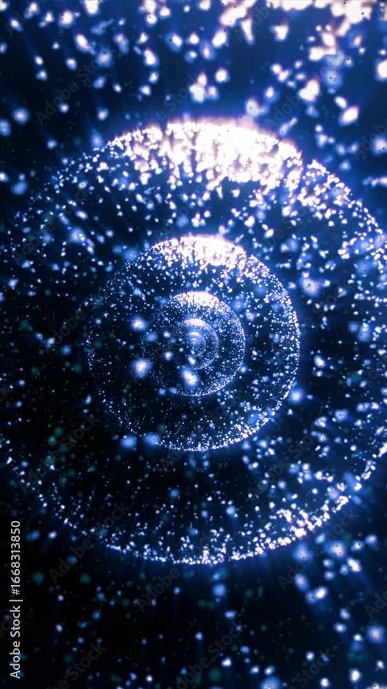 Poster experience mesmerizing spherical patterns and vibrant cold blue space colors with endless cosmic par