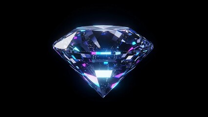 A futuristic diamond with a circuit board design and a glowing core, symbolizing high-end technology and value.