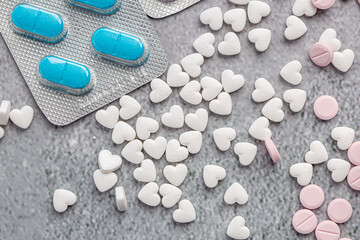 Variety of medicines and drugs.Medicine and healthcare concept.Variety of medicines and...