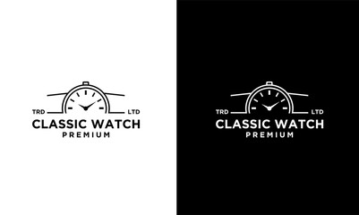simple classic watch logo illustration