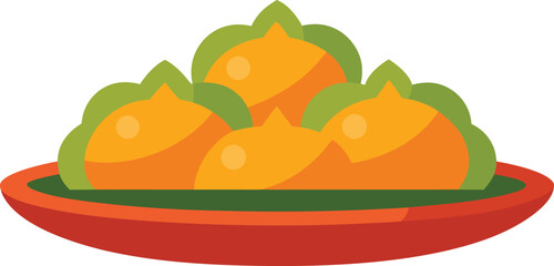 Traditional indian sweets plate vector illustration scalable graphic design