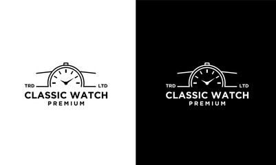 simple classic watch logo illustration