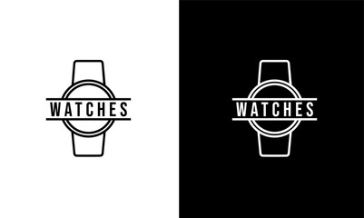 simple classic watch logo illustration