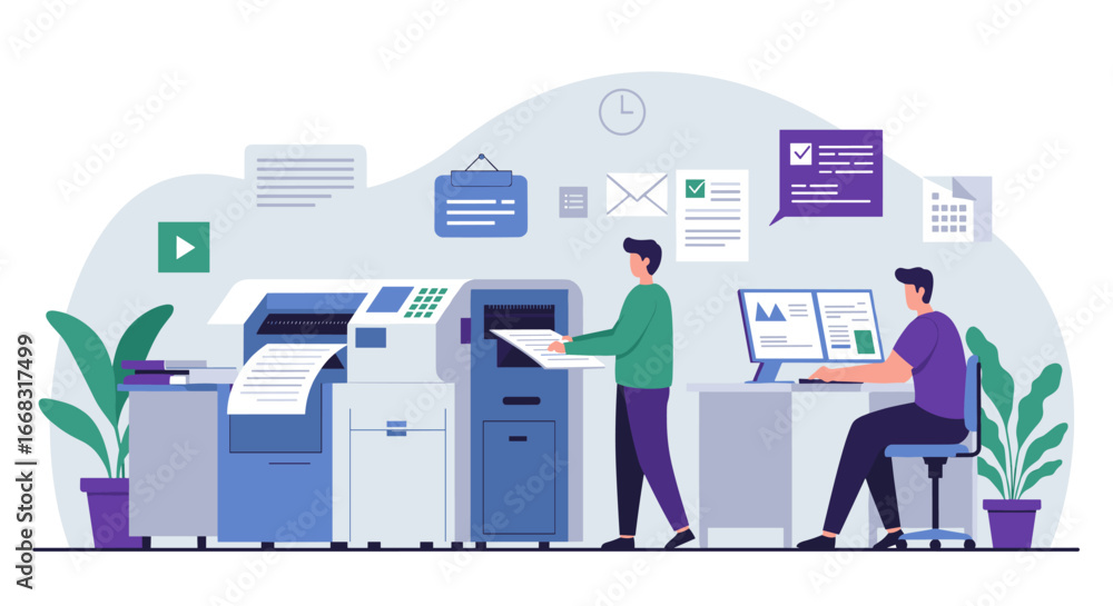 Poster office printing and workflow automation with modern equipment and technology