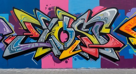 Obraz premium Vibrant graffiti art on a city wall.