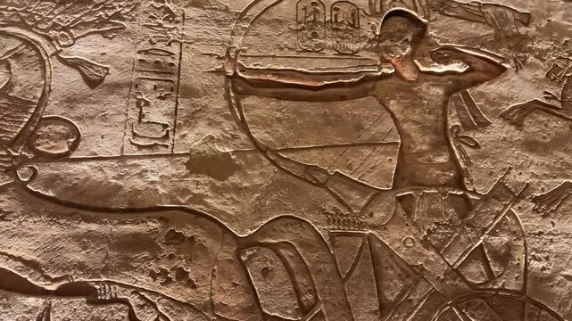 Ramesses II battle relief at Abu Simbel, Egypt