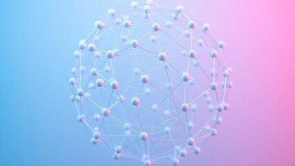 Futuristic blue and white spherical structure with interconnected nodes, symbolizing networks.