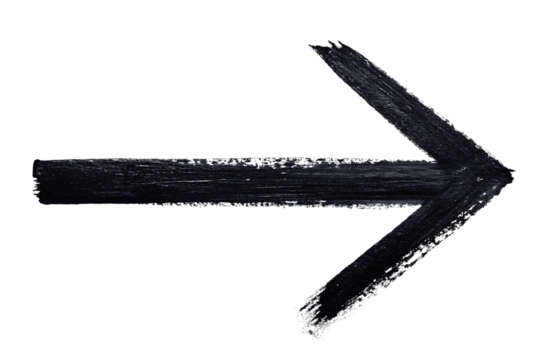 Grungy textured dark arrow pointing to the right on black background