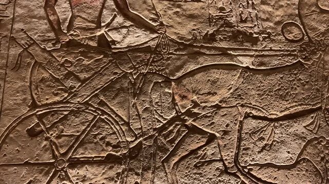 Ramesses II battle chariot relief at Abu Simbel, Egypt