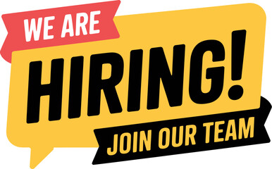 Obraz premium We are hiring join our team recruitment announcement graphic