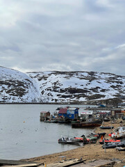 The Barents Sea bay near the village of Teriberka, Russia