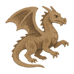 Fototapeta premium PNG Vintage dragon illustration art.