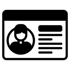 Flat style profile card illustration for websites and dashboards, suitable for UI design and marketing visuals.