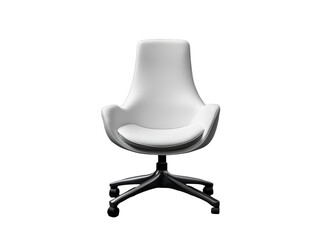 Sleek white office chair with ergonomic design and swivel base