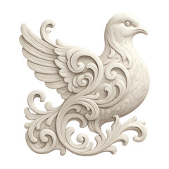 Fototapeta premium PNG Elegant carved bird sculpture design.