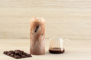 Cold Iced Mocha Coffee  and Chocolate