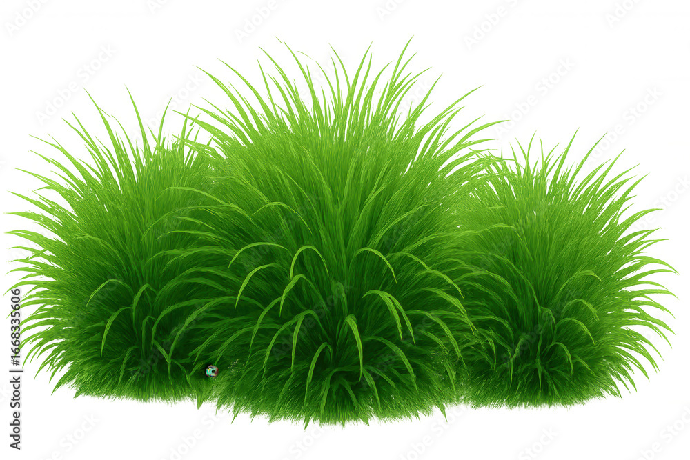 Poster lush green grass tufts isolated on a transparent background, perfect for adding a touch of nature to