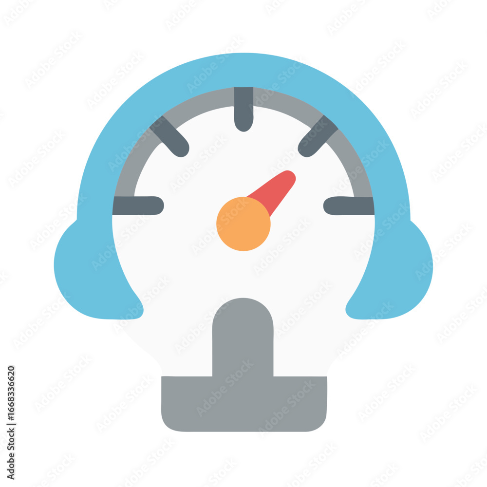 Aufkleber stylized meter icon depicting speed and efficiency gauge element