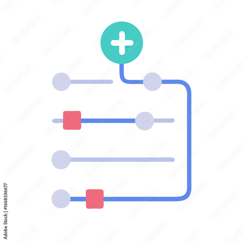 Poster flat illustration showing workflow or process chart on black
