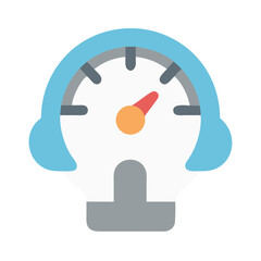 Stylized meter icon depicting speed and efficiency gauge element