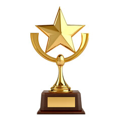 Golden star trophy award symbolizing leadership recognition success achievement victory