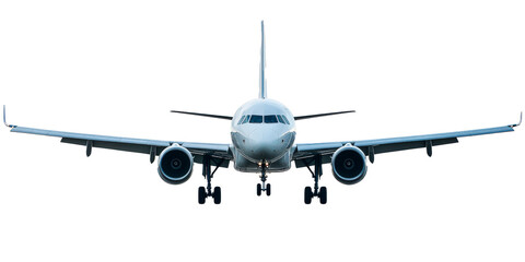 Obraz premium Airplane front view symbolizing travel aviation global connection business technology