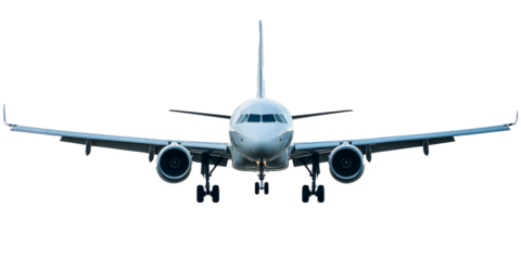 Airplane front view symbolizing travel aviation global connection business technology