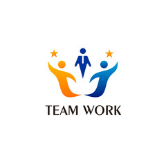 Teamwork logo design with a simple and elegant concept