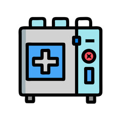 Obraz premium Medical device cartoon graphic for healthcare industry concepts