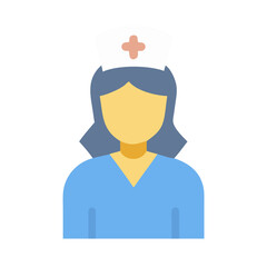 Flat vector illustration of a friendly nurse character