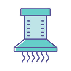 Modern Kitchen Range Hood Flat Design Icon Illustration