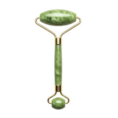 Green jade facial roller for beauty and skin massage
