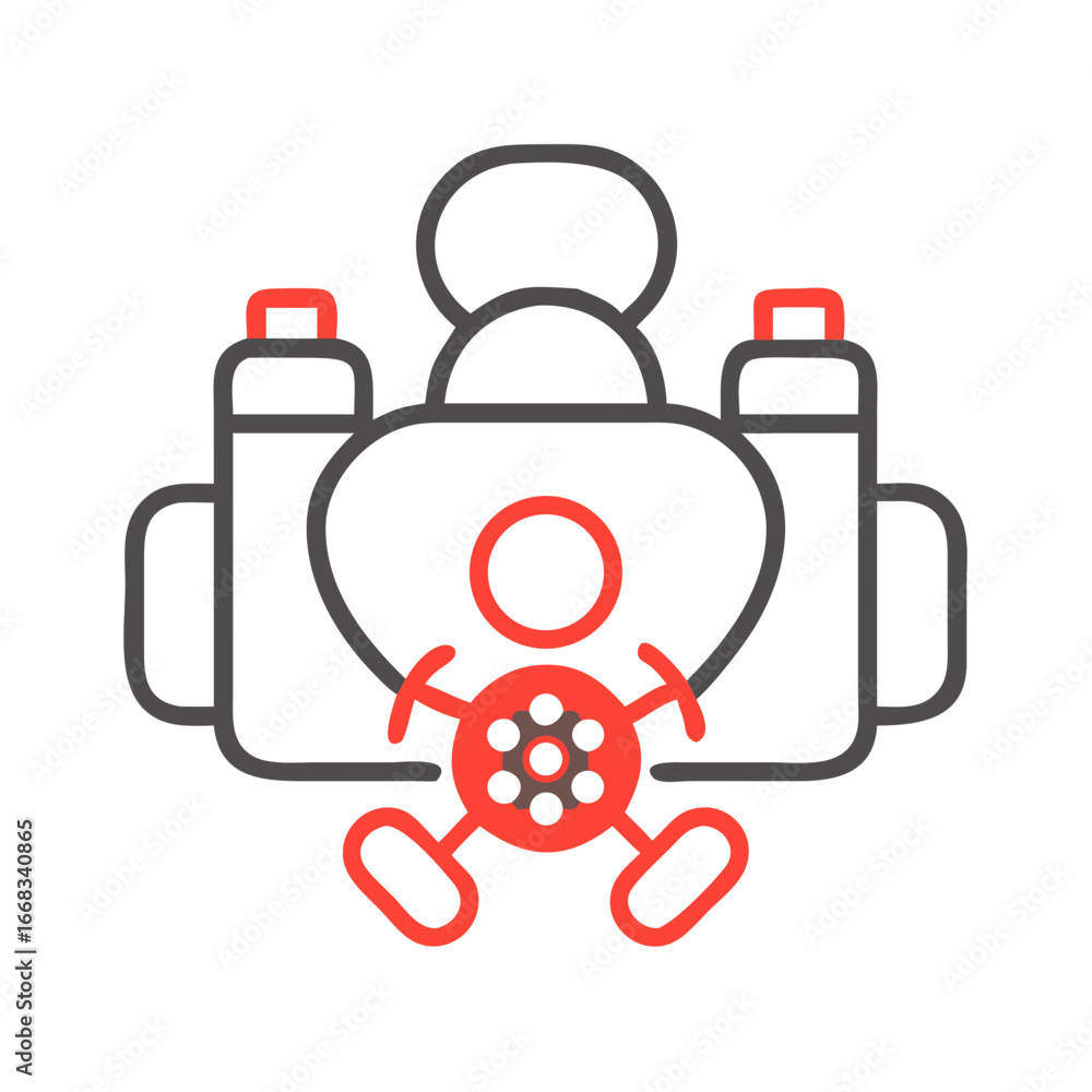 Poster Abstract camera icon with figure on a black background