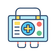 Stylized medical device icon isolated on black background design